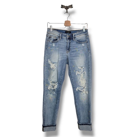 Judy Blue Light Blue Boyfriend Jeans - Picture 2 of 13